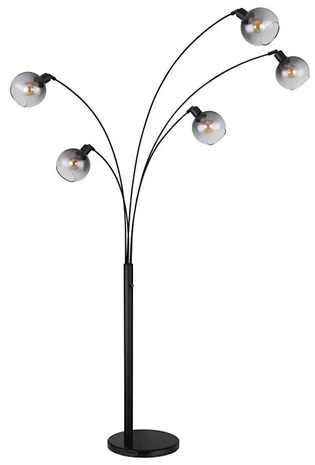 Globo 58228NBS - Lampa podłogowa SEYMOUR 5xE27/40W/230V dymny