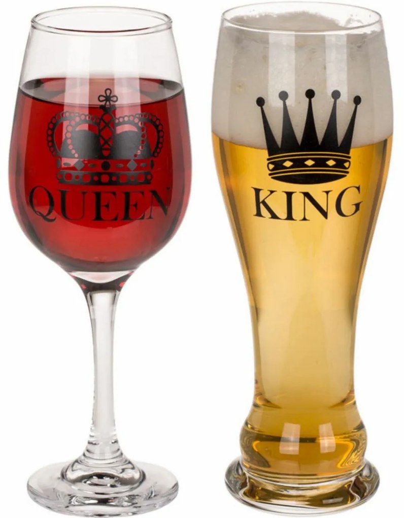 Szklanki dla pary King i Queen, 600 ml i430 ml