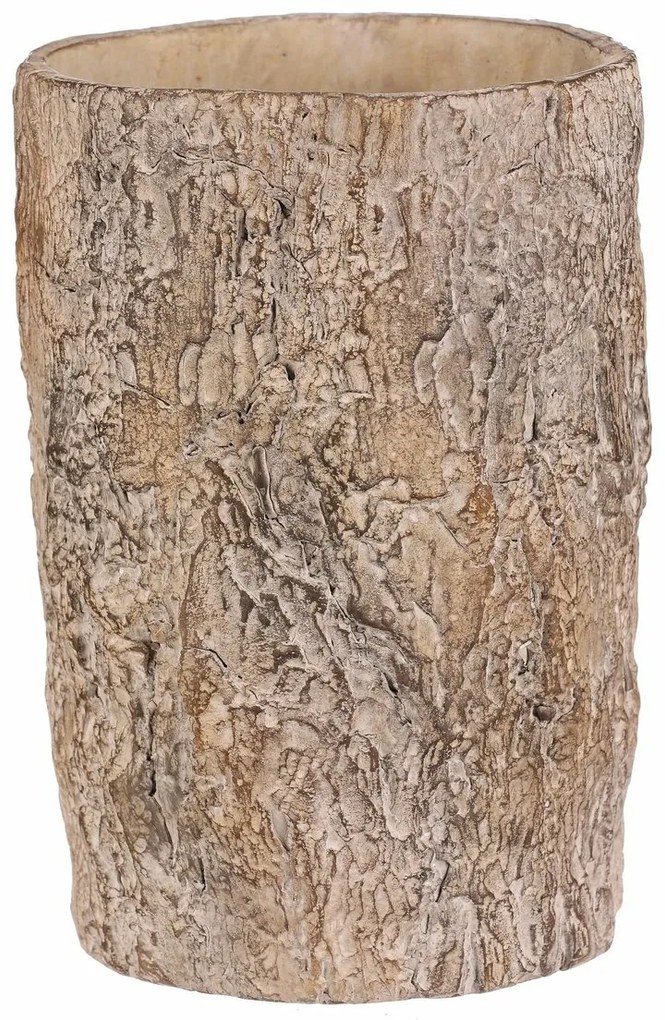Osłonka na kwiaty imitująca korę drzewa, 18 x 18 x 26 cm, beton, 18 cm