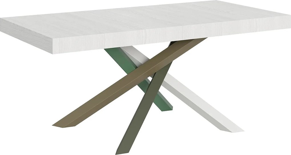 Stół rozkładany 200/304x90 cm Volantis frassino biała nogi wielobarwny 4/A
