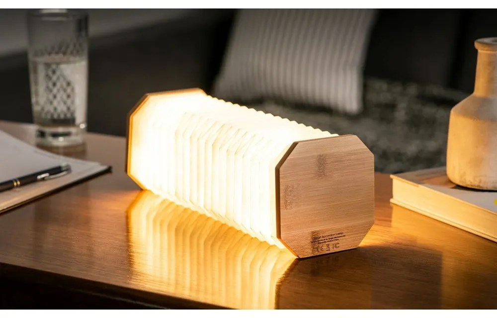 Lampa stołowa LED ze ściemniaczem w naturalnym kolorze (wysokość 3,5 cm) Accordion – Gingko