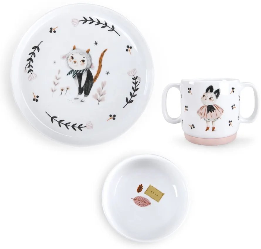 Porcelanowy zestaw naczyń dla dzieci 3 szt. Après la Pluie – Moulin Roty