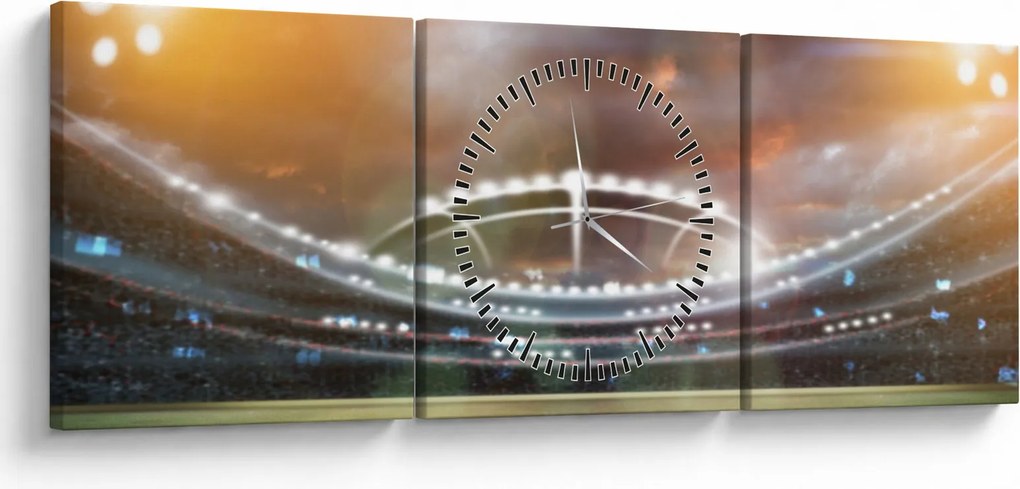 Obraz - Stadion (z zegarem) (90x30 cm)