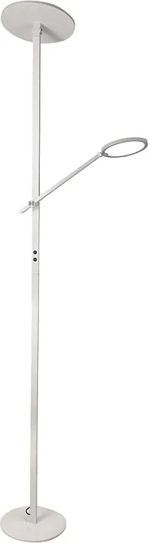 Regina - Biała lampa stojąca LED z metalu wys. 180 cm Fabas Luce - 2 lampy o mocy 36 W i 12 W ze zintegrowaną diodą LED 3000 K