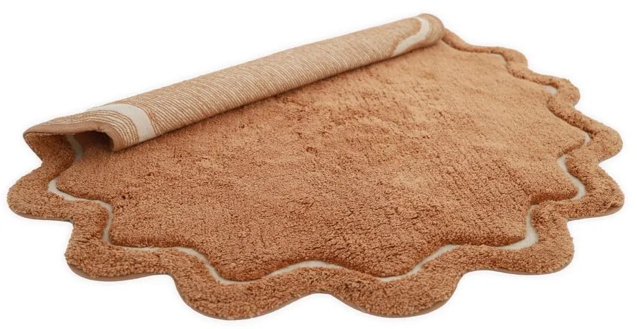 Ceglasty bawełniany okrągły dywan tkany ręcznie odpowiedni do prania ø 110 cm Sweet April Toffee – Nattiot