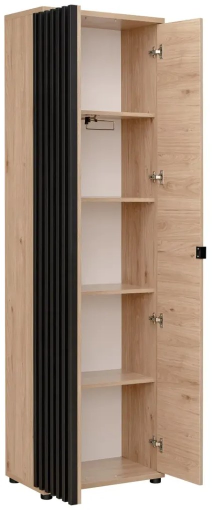Garderoba do przedpokoju PEDRO III hickory jackson/czarna ASM Meble