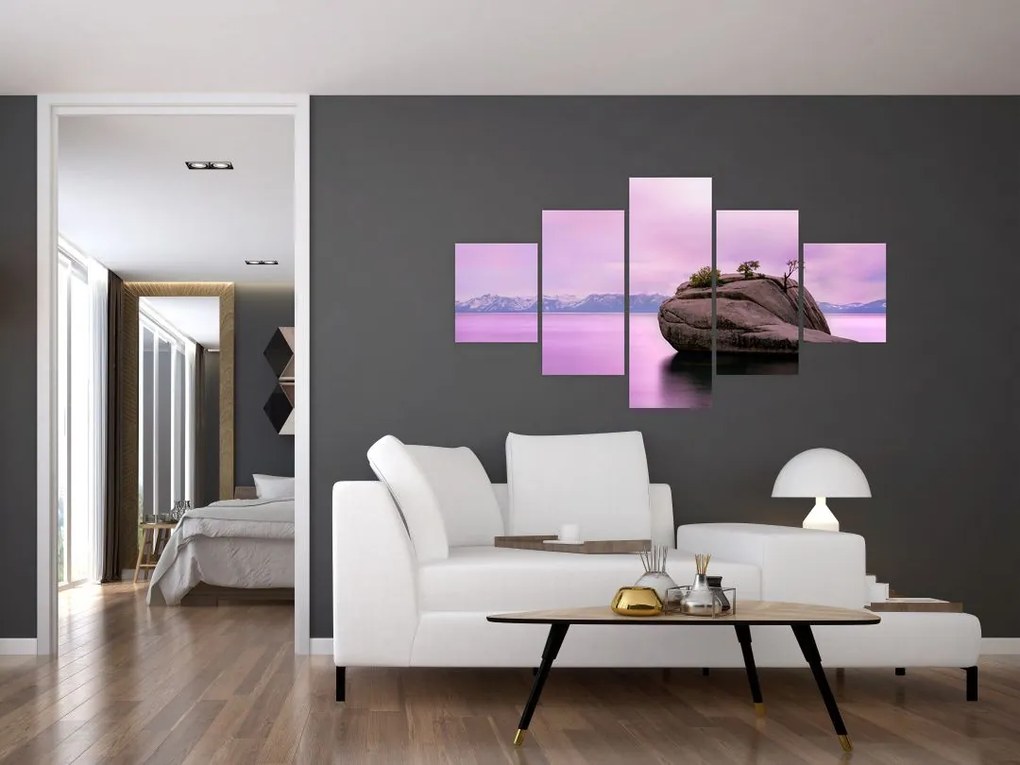 Obraz kamienia w morzu (125x70 cm)