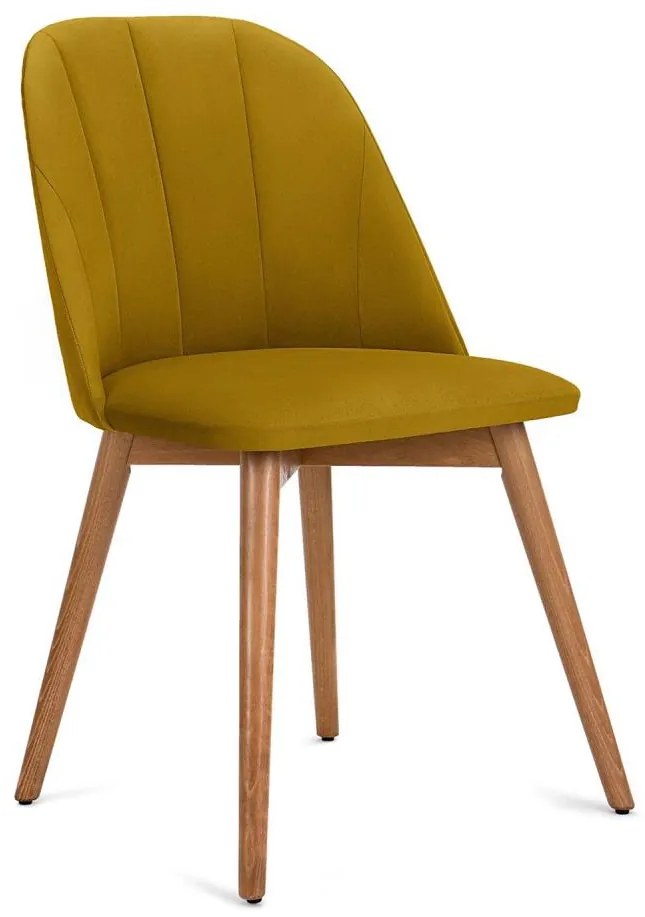 Krzesło BAKERI 86x48 cm żółte/jasny dąb