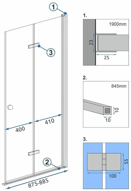 Moduł kabiny FOLD N2 90 Chrome