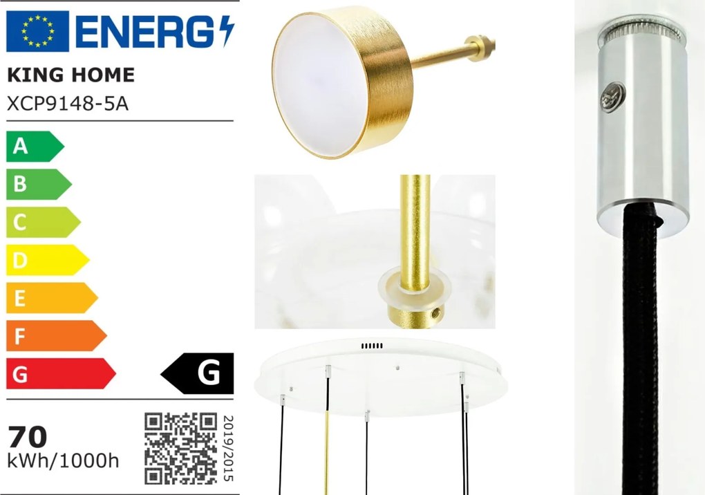 Lampa wisząca ze szklanymi kulami Capri Disc 5