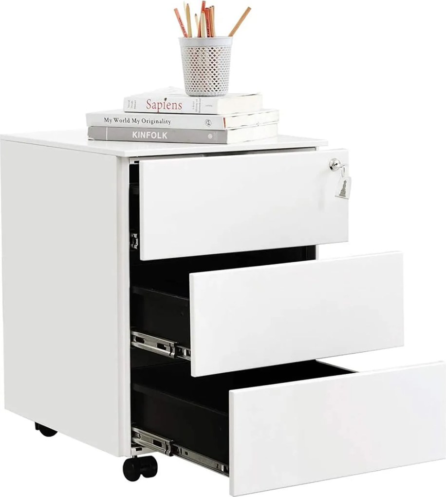 Szafka na Dokumenty Biała, Kontenerek po Biurko - OFC63WT