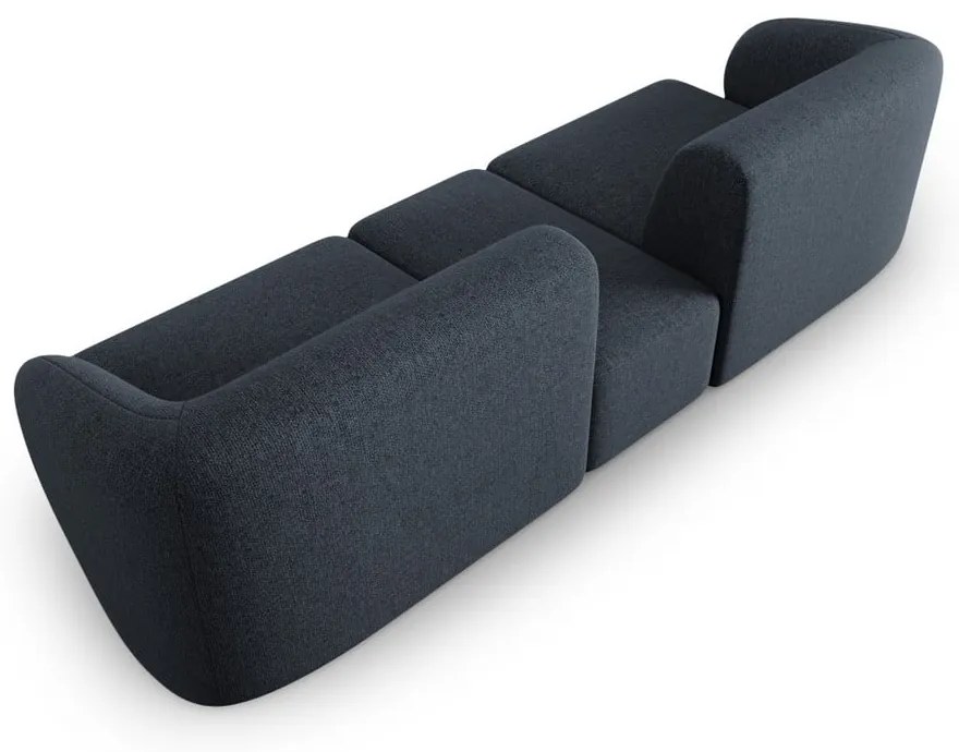 Niebieska sofa z tkaniny szenilowej 246 cm Paolo – Milo Casa