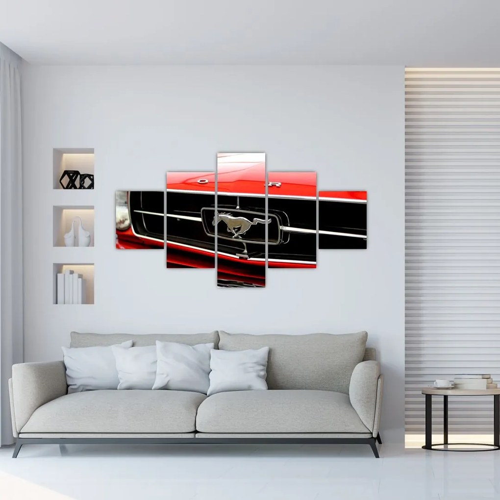 Obraz - Szczegół czerwonego samochodu (125x70 cm)