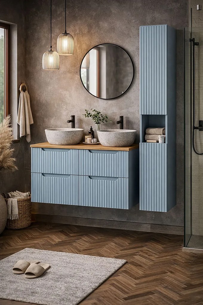 Zestaw nowoczesnych wiszących mebli łazienkowych L5-R92