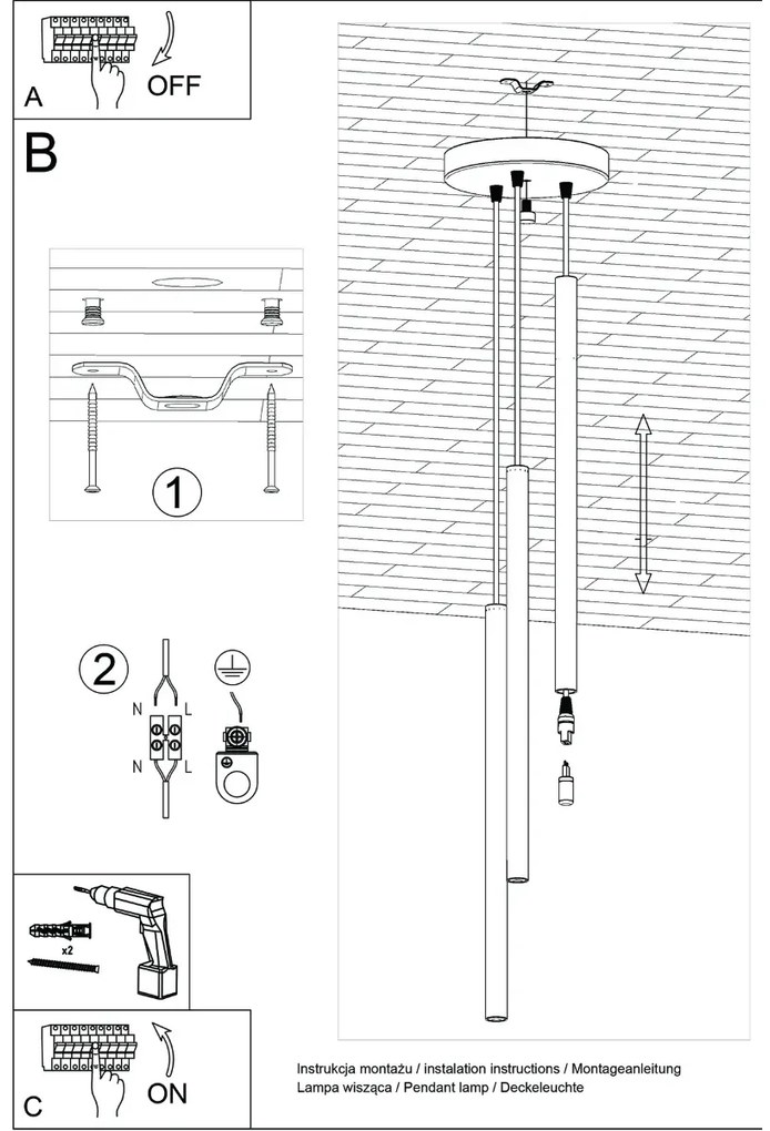 Lampa wisząca PASTELO 3P zielona oliwka SOLLUX LIGHTING