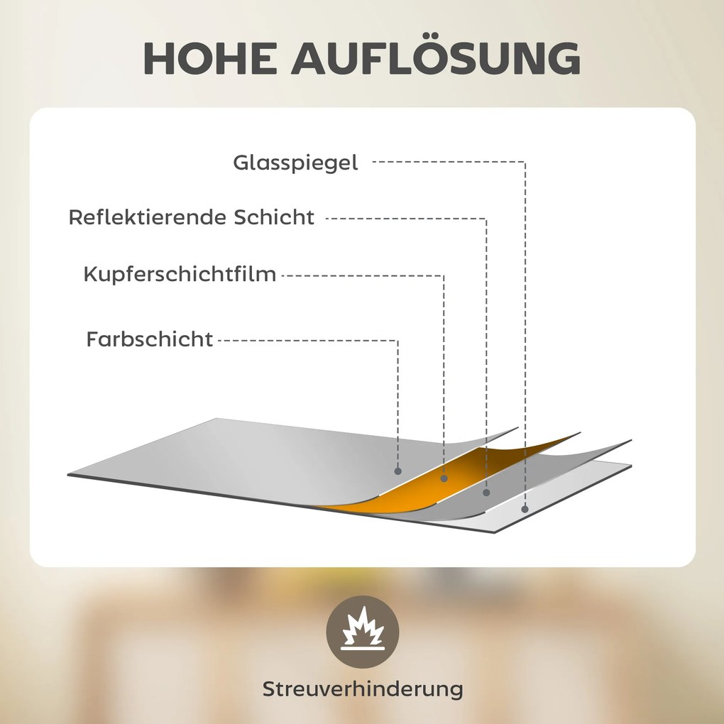HOMCOM Lustro ścienne, dekoracyjne lustro z metalową ramą, czarne paski, szkło warstwowe, 50B x 2T x 70H cm | Aosom PL