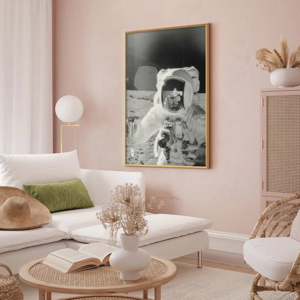 Plakat Zawód kosmonauta 21x30 cm z ramą złotą bez marginesu ARTGEIST B