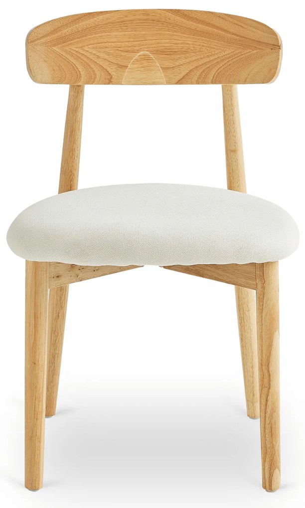 Krzesło Tapicerowane Drewniane ALVIN Dąb/Beż Nowoczesne