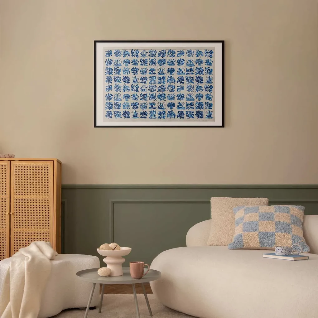 Plakat Płytki azulejos 60x40 cm z ramą czarną z marginesem ARTGEIST B