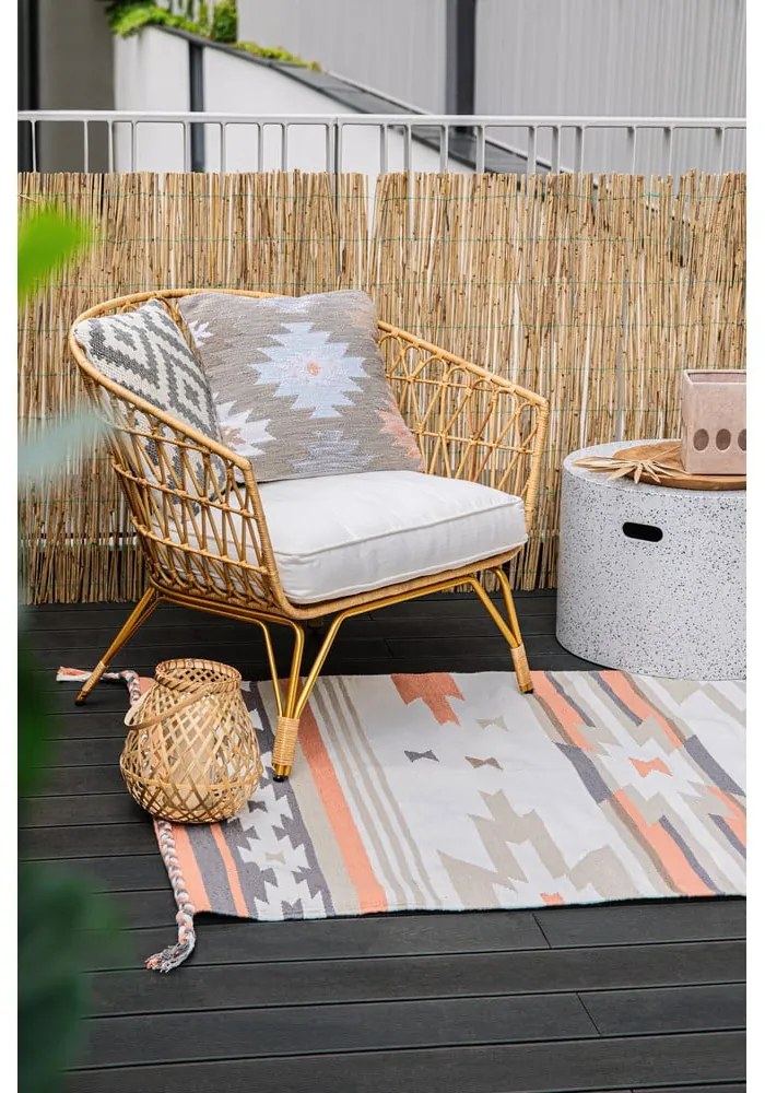 Dwustronny zewnętrzny dywan z tworzywa z recyklingu Green Decore Aztec, 120x180 cm