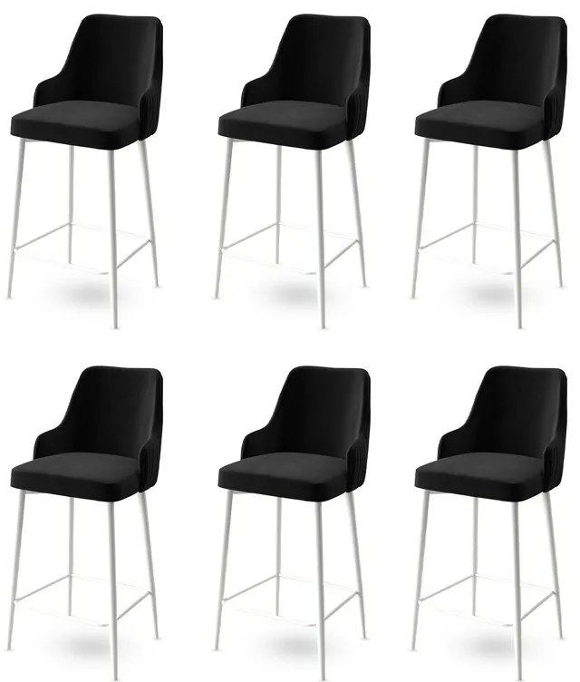 Zestaw krzeseł barowych Enox Black and White, 6szt., 6 szt.