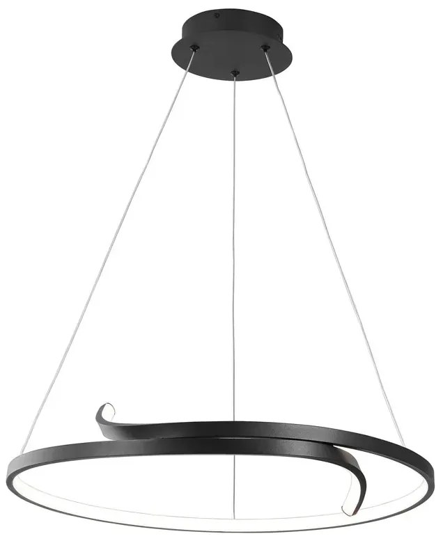 Czarna dekoracyjna lampa okrąg LED nad stół - 3X A500 L1-K93