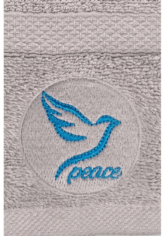 Szare bawełniane ręczniki zestaw 2 szt. frotte Peace – Foutastic