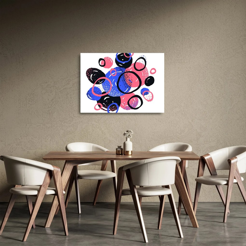 Obraz na szkle - Motyw z kółkami w żywych kolorach (70x50 cm)