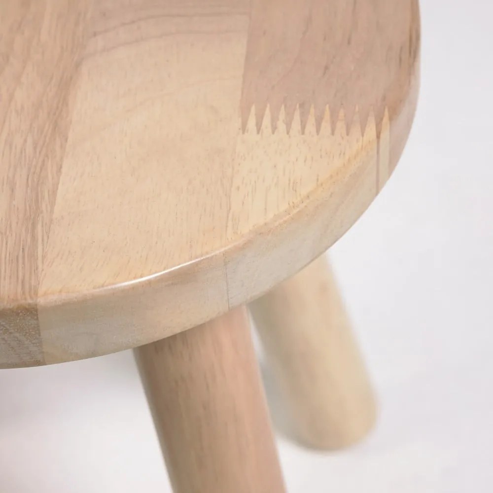 Stołek dziecięcy z drewna kauczukowego Kave Home Dilcia, ø 24 cm