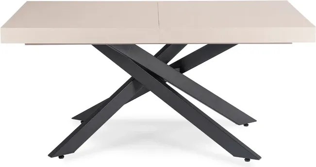 Stół Prostokątny Rozkładany HAMPTON 160-240 cm Kaszmir/Czarny do Jadalni Japandi