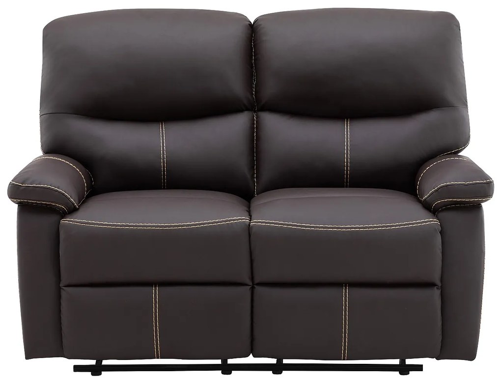 Kanapa 2-osobowa z funkcją relax z ekoskóry , kolor brązowy CANBY