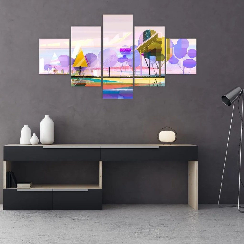Obraz - Abstrakcja, krajobraz (125x70 cm)