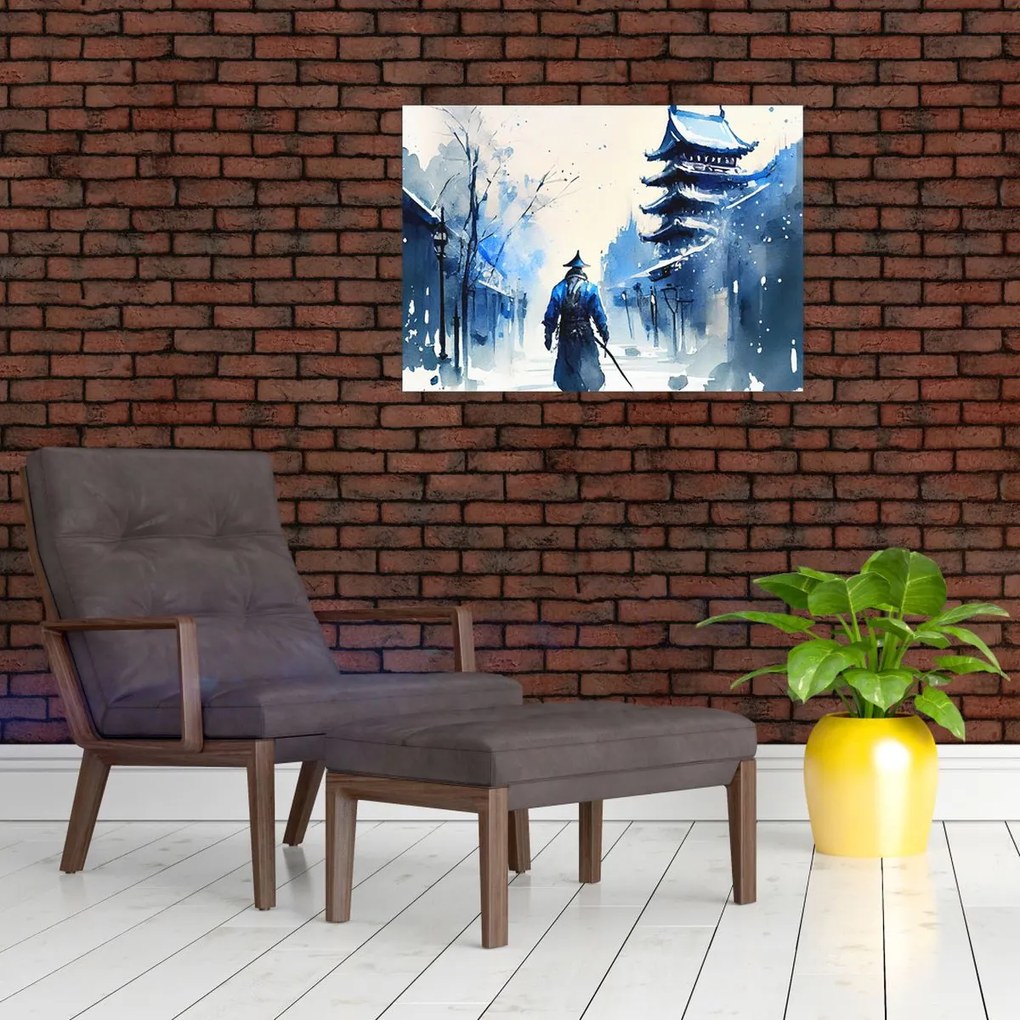 Obraz - Samuraj, akwarela (70x50 cm)