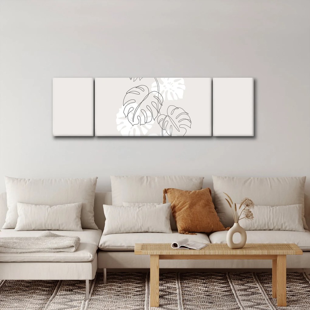 Obraz - Line art monstera N⁰3 (170x50 cm)