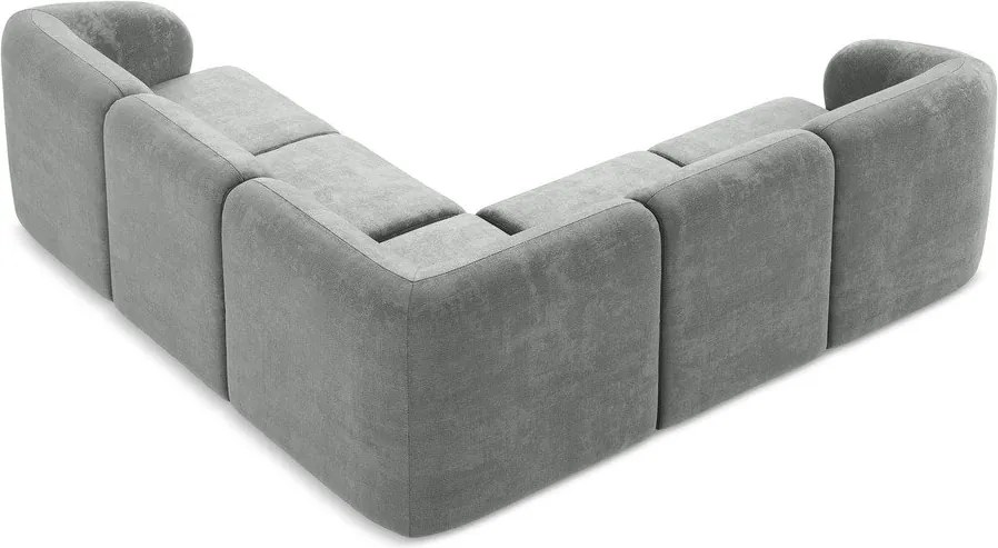 Szary narożnik z tkaniny szenilowej Lani – Makamii