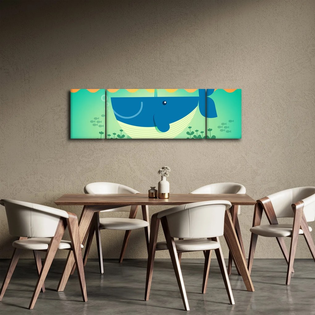 Obraz - Szczęśliwy wieloryb (170x50 cm)