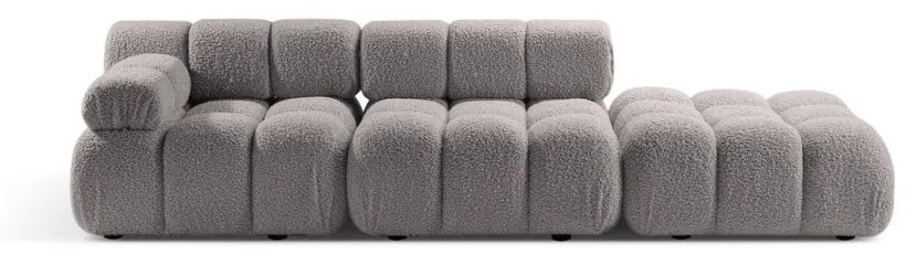 Jasnoszara sofa modułowa z materiału bouclé 288 cm Bellis – Micadoni