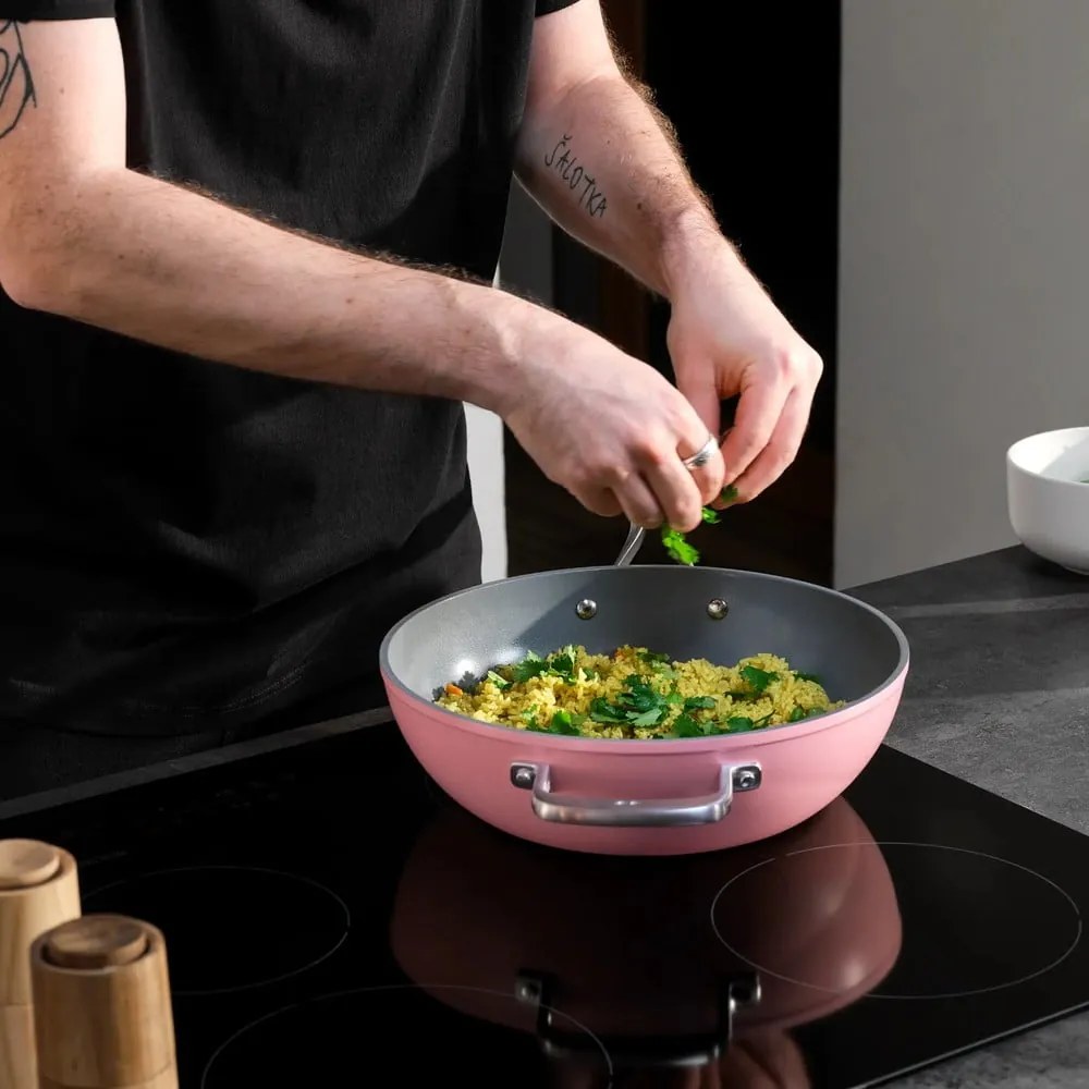 Patelnia z pokrywką/z powłoką ceramiczną wok ø 28 cm Meda 3.0 – FABINI
