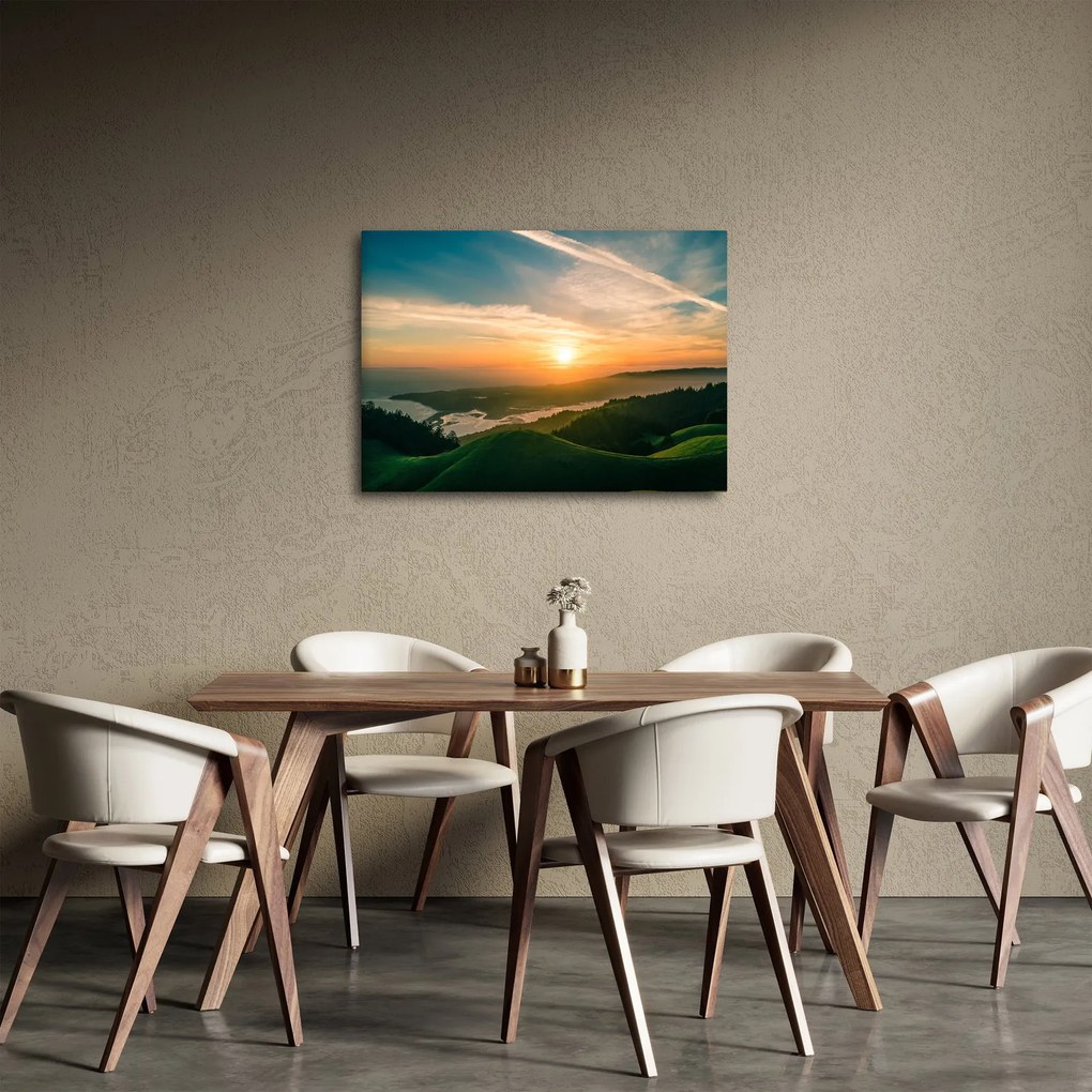 Obraz wschodu słońca nad morzem (70x50 cm)