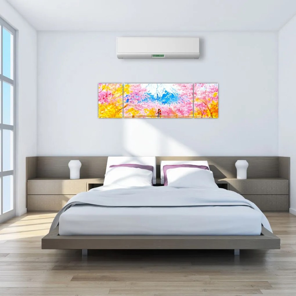 Obraz - Malowana para, akwarela (170x50 cm)
