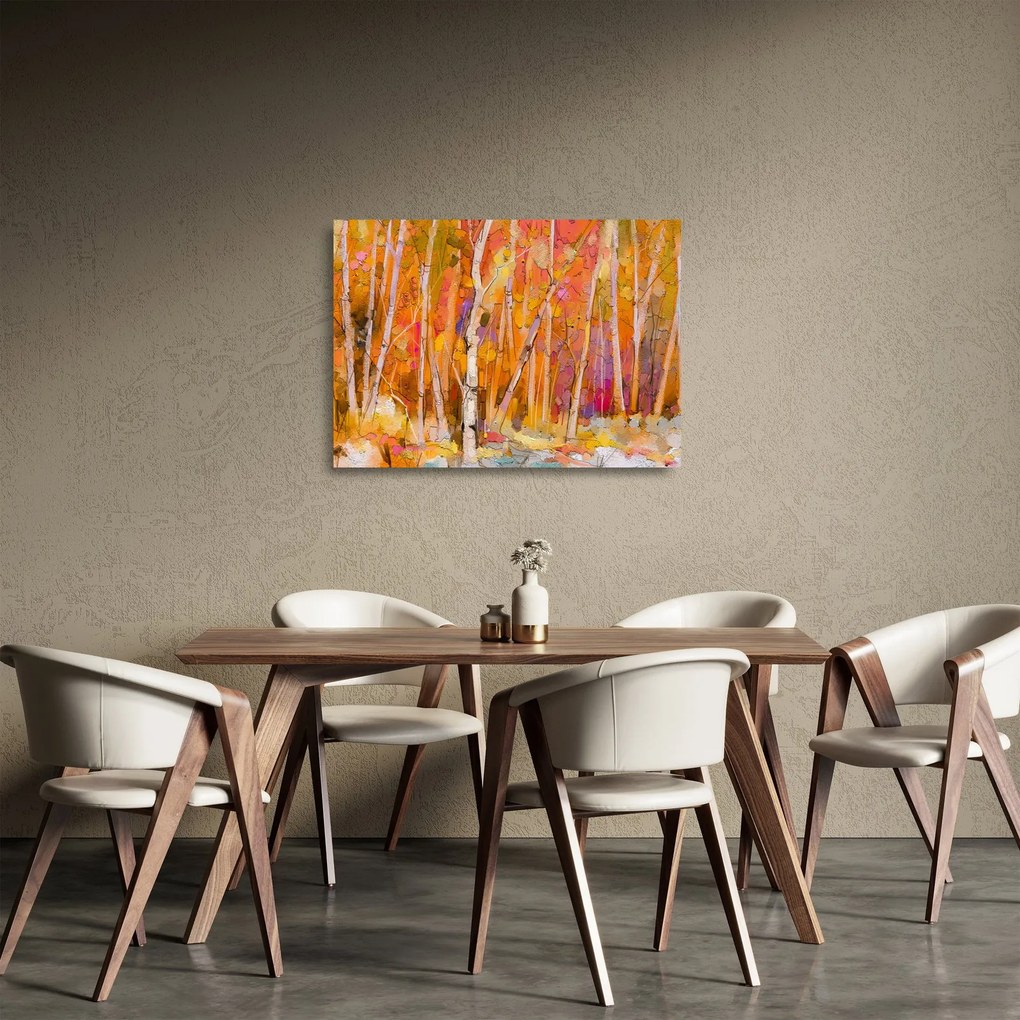 Obraz na szkle - Jesienny las (70x50 cm)