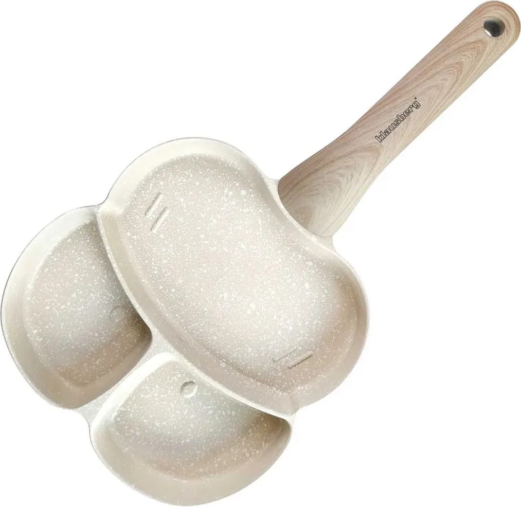 Aluminiowa kremowa patelnia do jajek z powłoką marmurkową F7-W14