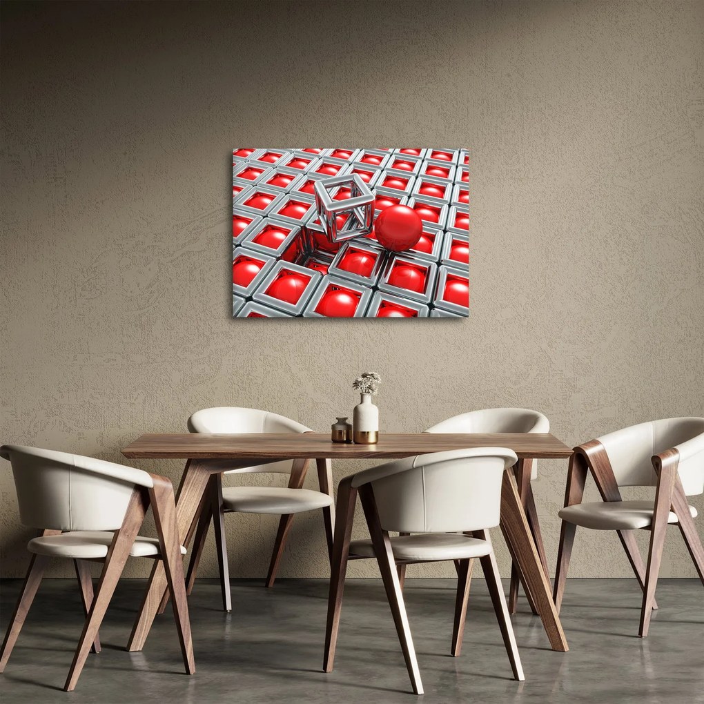 Obraz - 3D metaliczna abstrakcja (70x50 cm)