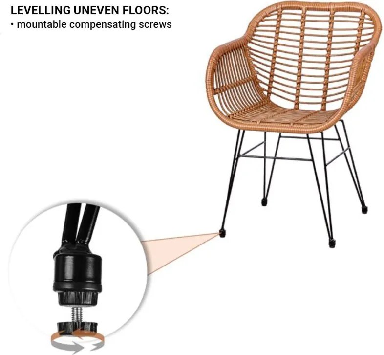 STILISTA Zestaw 2 foteli ogrodowych, jasnobrązowy