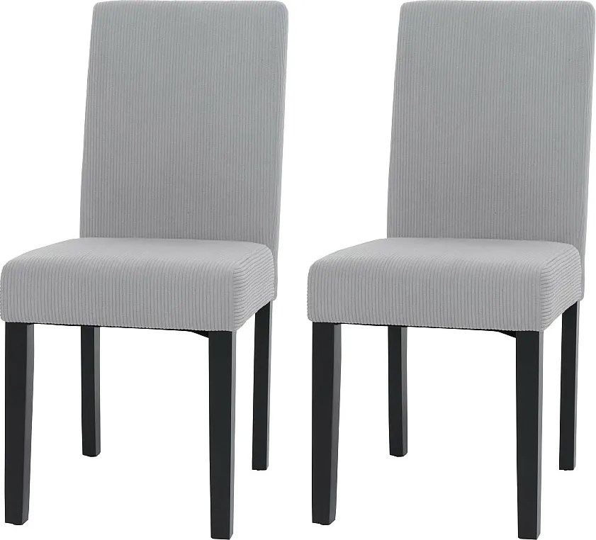 Krzesło do jadalni Littau Cord (zestaw 2 sztuk),  jasnoszary, ciemne nogi