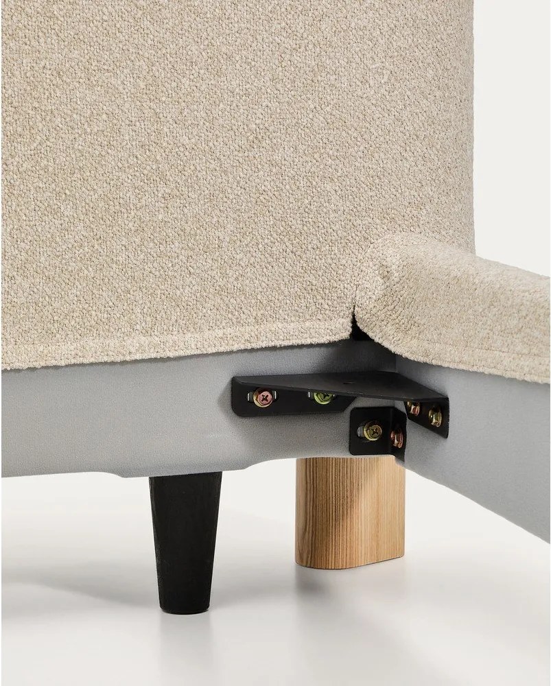 Beżowe tapicerowane łóżko dwuosobowe bez stelaża 180x200 cm Odina – Kave Home