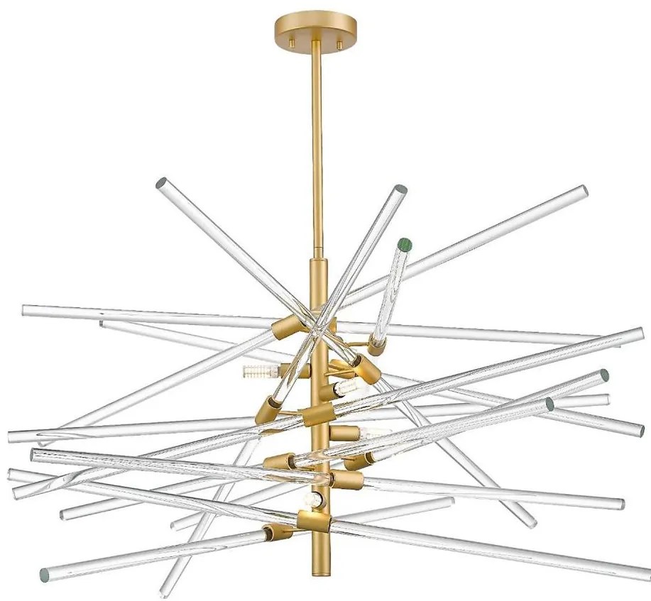 Zuma Line P0599-06A-V7AC - Żyrandol na pręcie REYKJAVIK 6xG9/42W/230V złoty