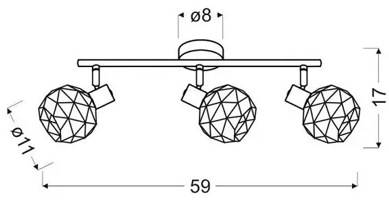 Potrójna lampa sufitowa z ażurowymi kloszami - V088 K7-B90