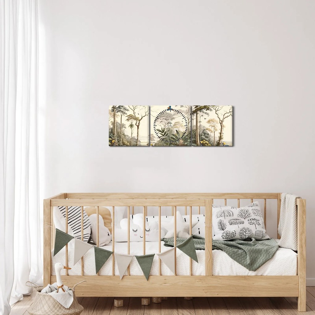 Obraz - Amazoński las deszczowy (z zegarem) (90x30 cm)