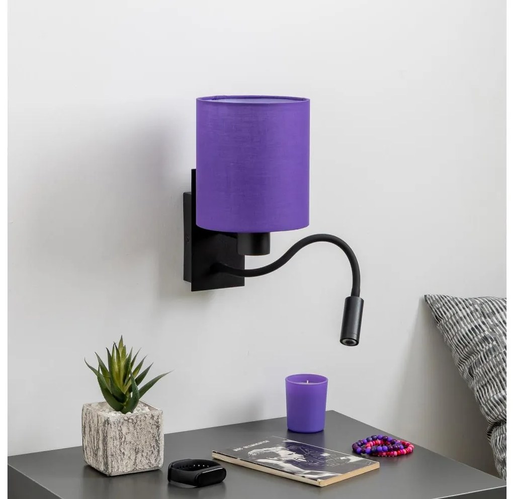 Brilagi - LED Kinkiet NUBILA 1xE27/25W/230V + LED/3W czarny/fioletowy